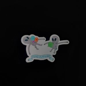 Alien Adventure Time Clear Sticker